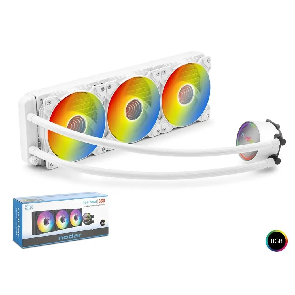 Nodar Nd2506 Sıvı Soğutma Fan 360 Argb 36Cm Beyaz