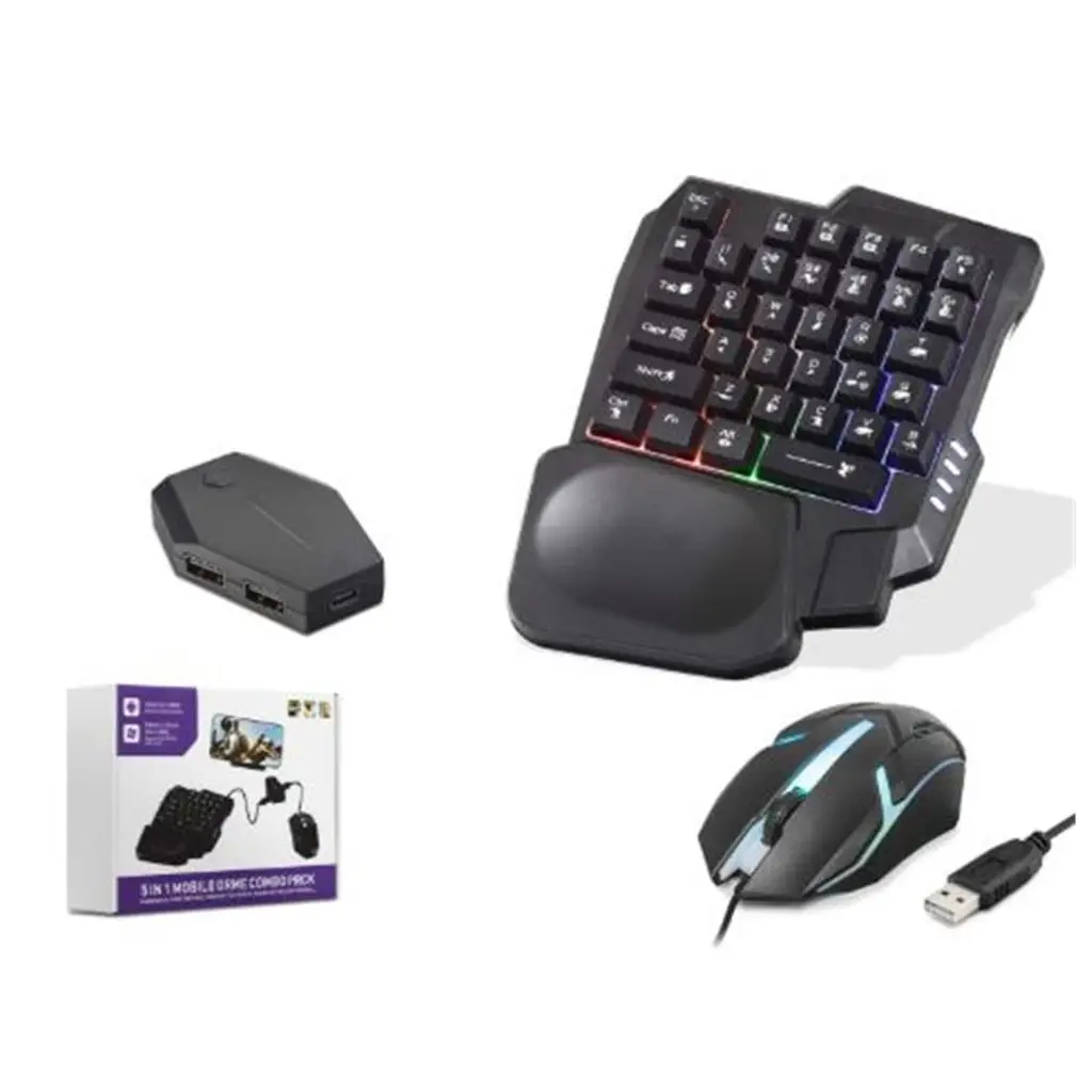 NODAR ND762 Mobil Oyun Klavye Mouse Dönüştürücü Seti RGB Siyah