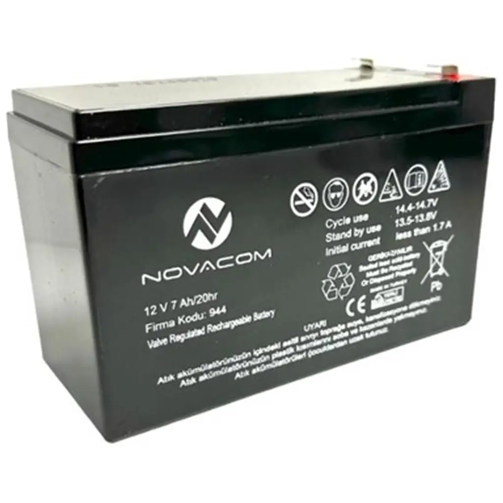 Nova 12V 7A Bakımsız Kuru Akü 2Kg Ups Uyumlu