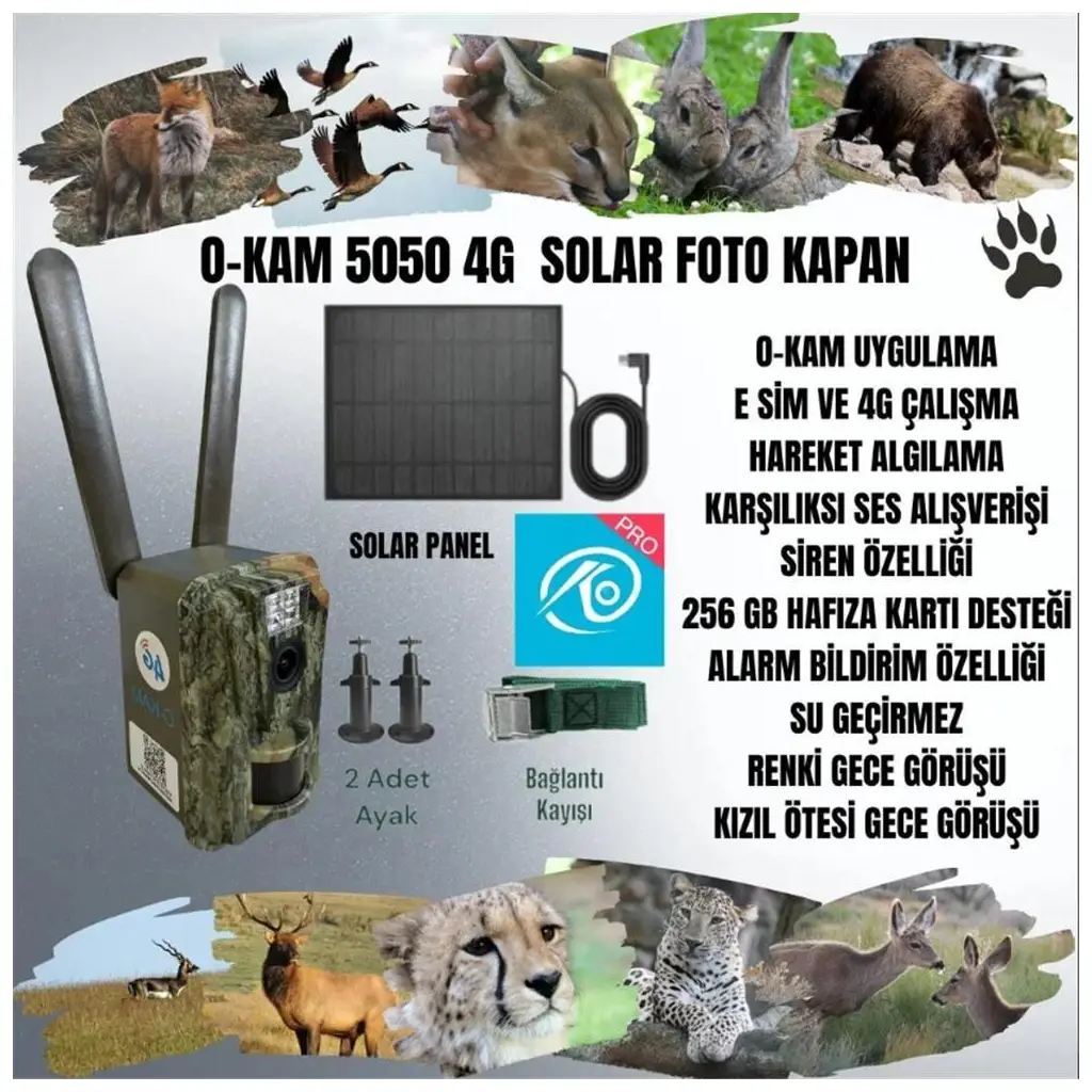 OKam O-Kam 5050 4G Solar Fotokapan