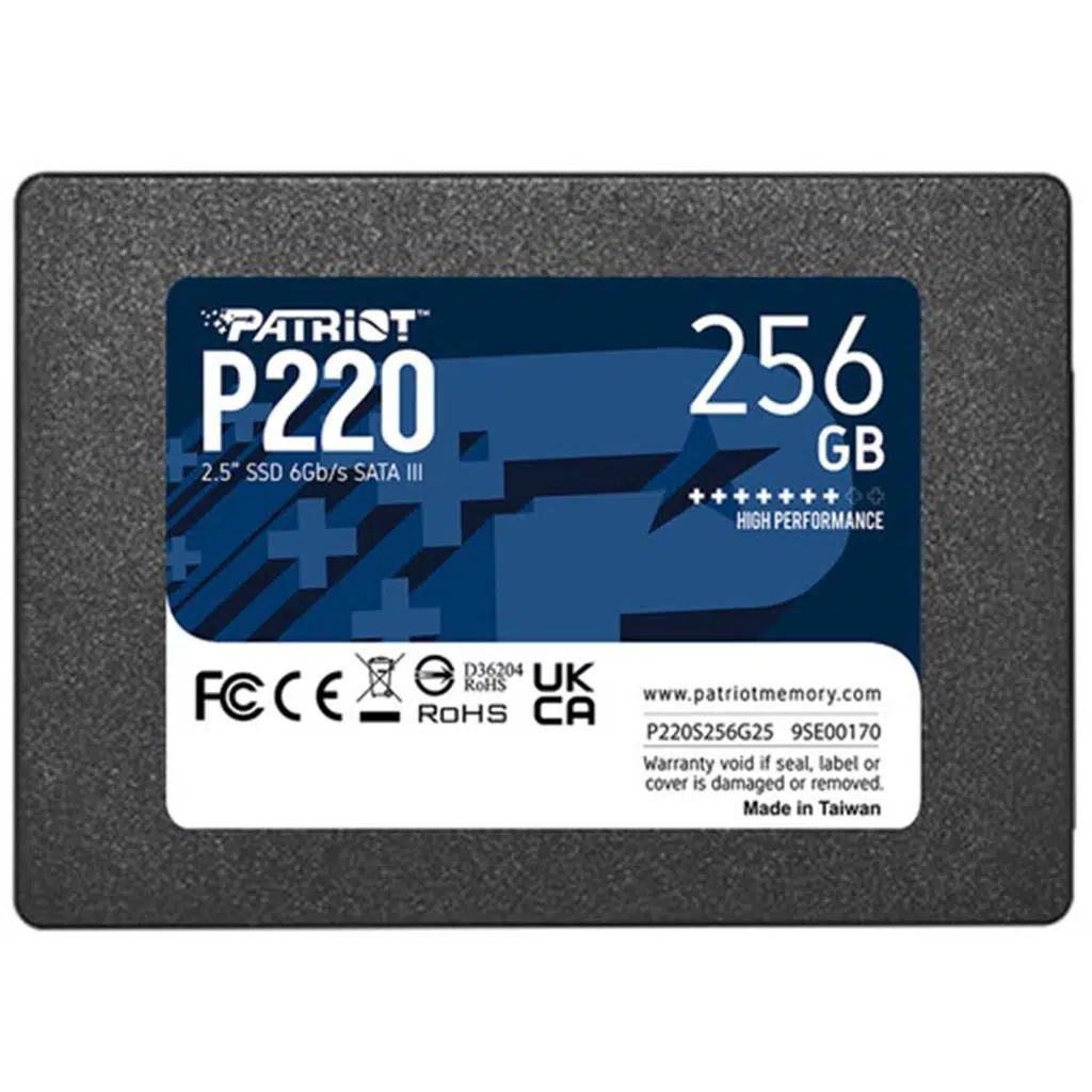 Patriot 256GB P220 550-490MB-s 2.5" SATA3 P220S256G25 SSD Disk