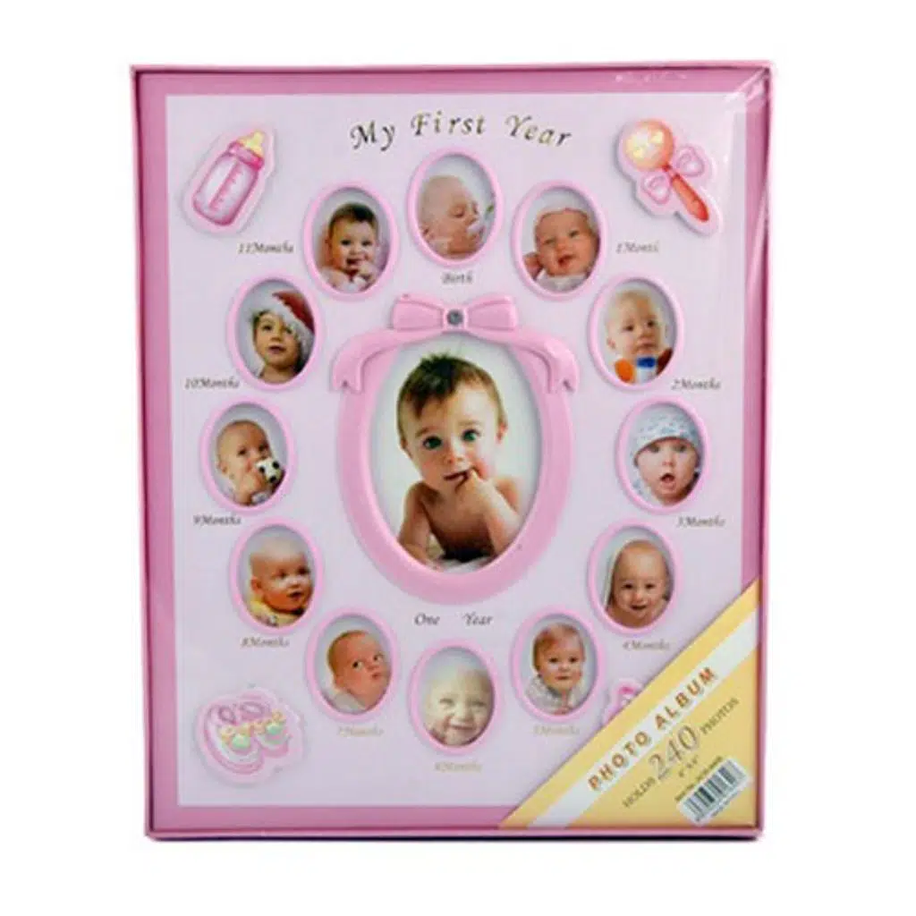 Pembe  240 lık 10x15 cm Bebek Fotoğraf Albümü