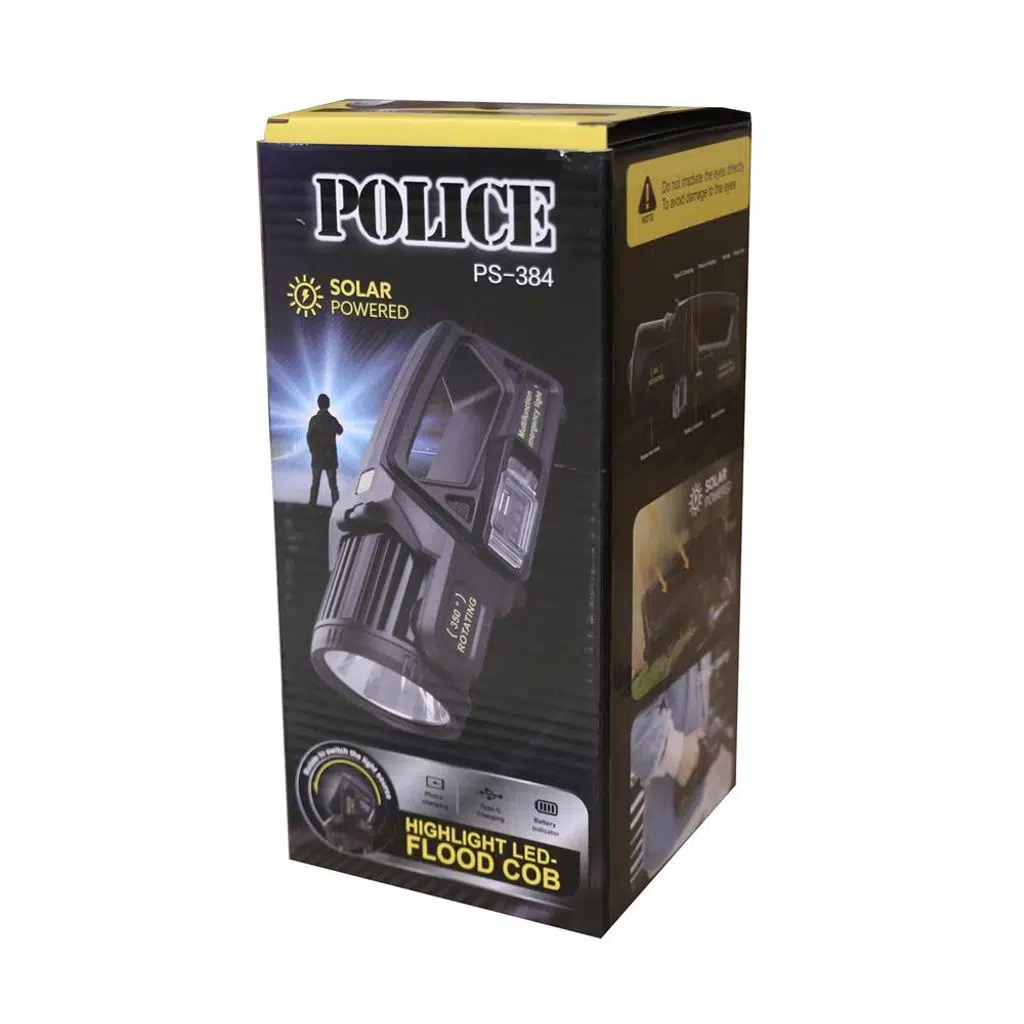 Polıce PS-384  Güneş Enerjili, Enerji Göstergeli, Telefon Şarj Etme Özellikli  Spot Fener