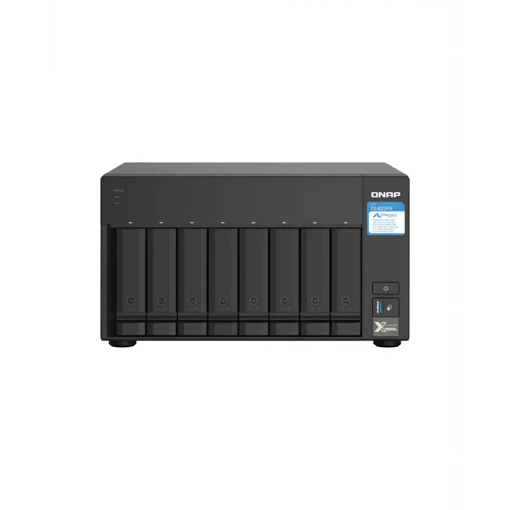QNAP TurboNAS TS-832PX-4G, 4Gb Ram, 8xYuvalı, Tower NAS