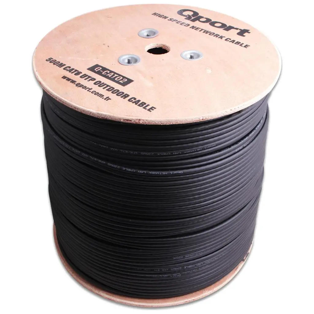 QPORT Q-CATO2 500mt Outdoor Cat6 23AWG 0.58MM Dış Mekan Kablo