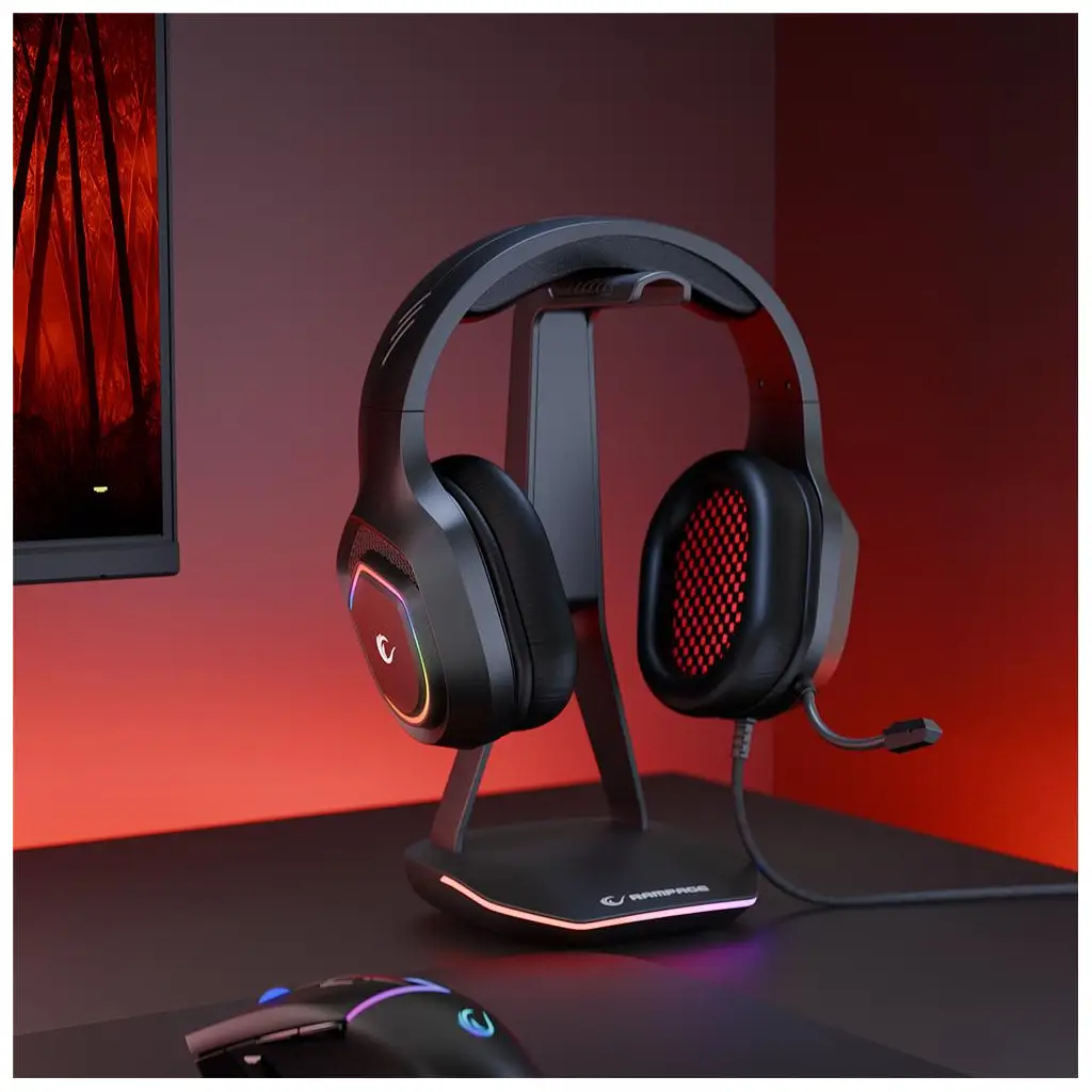 Rampage RM-K90 VECTOR Siyah RGB Led Type-C Gaming Mikrofonlu Oyuncu Kulaklığı
