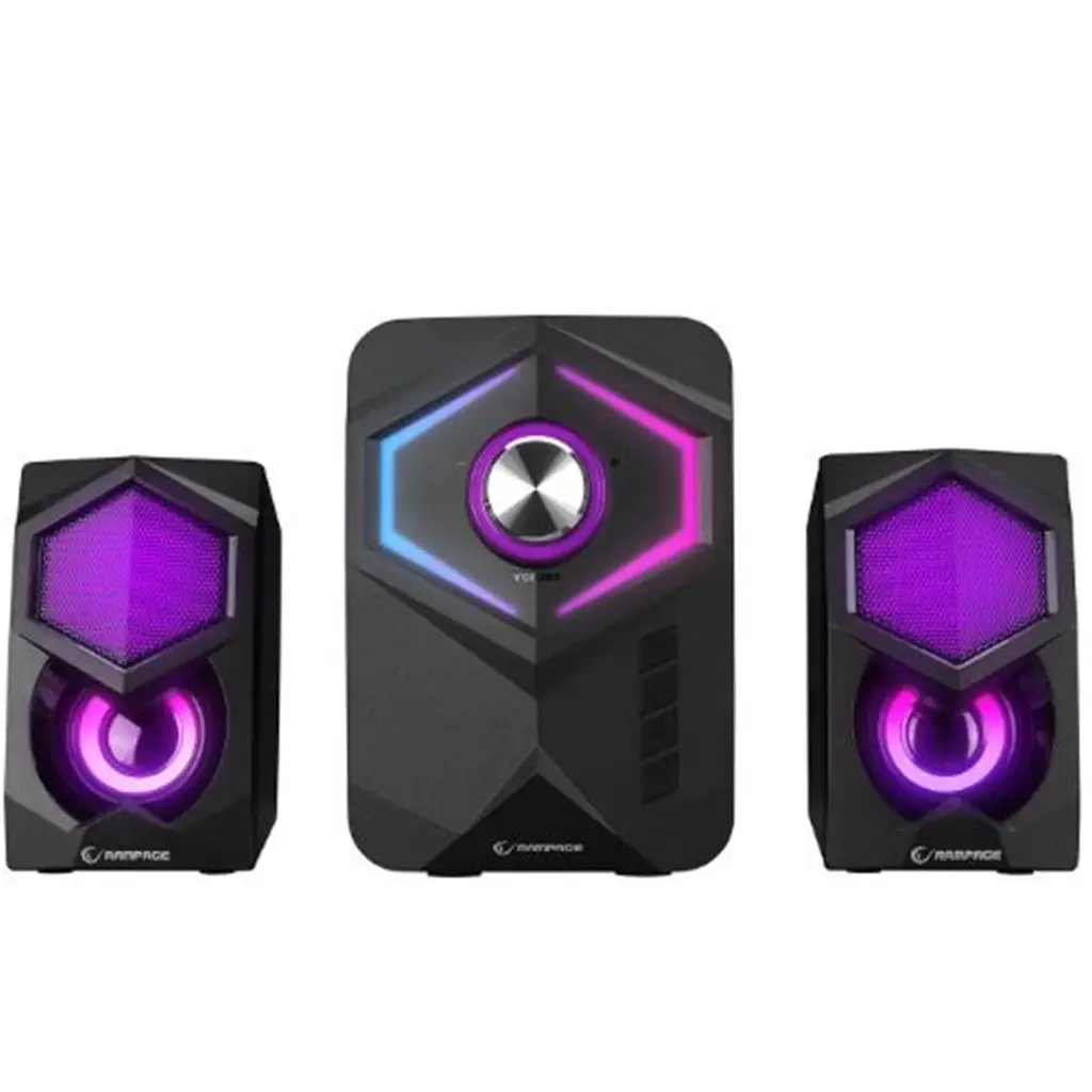 Rampage RMS-175BT 2+1 5W-2 Bluetooth+USB-TF-FM Rainbow Aydınlatmalı Gaming Hoparlör