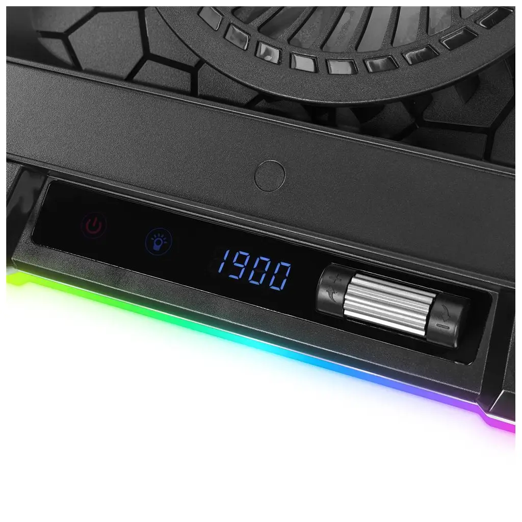 Rampage S49 Cyclone Siyah 10 Mode RGB 140-140mm 1Fanlı 14-19" LED Ekranlı Notebook Soğutucu Stand