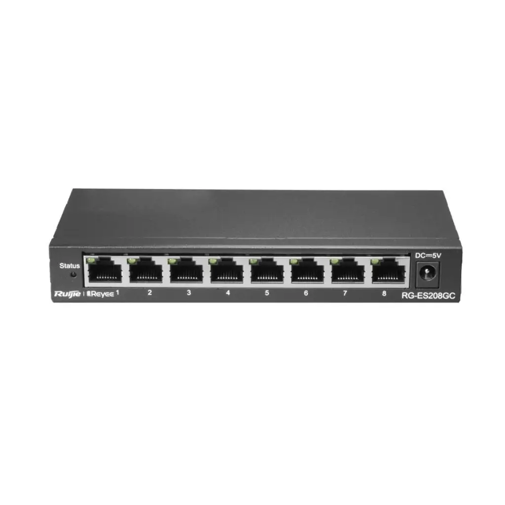 Ruijie-Reyee RG-ES208GC 8 Port 10-100-1000 Mbps Yönetilebilir Switch Çelik Kasa