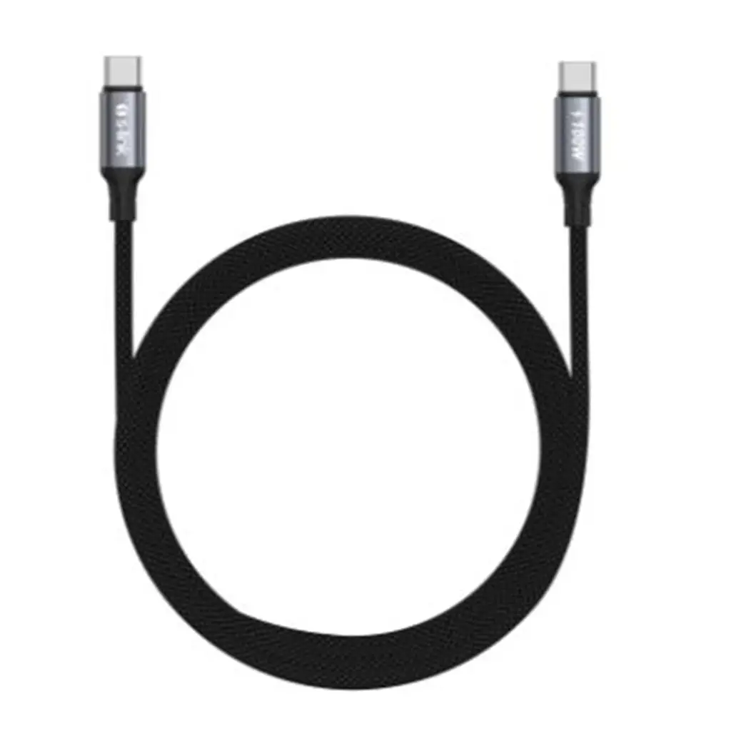 S-link Armor CC-0100 100W 1.2m Type-C to Type-C PD Örgülü Metal Başlıklı Siyah Hızlı Şarj Kablosu