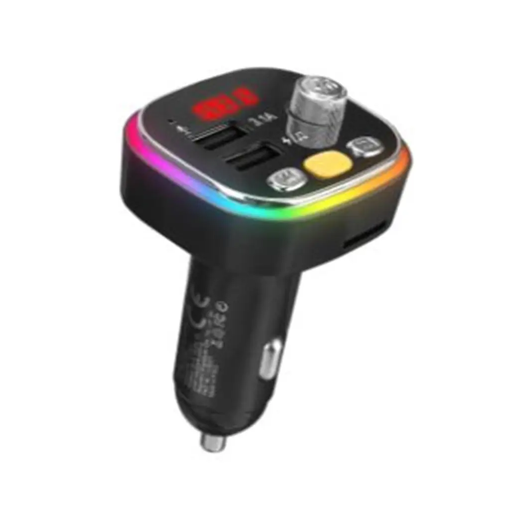 S-link SL-BT306 Çift USB 5V 3.1A Rainbow Işıklı Led Ekran TF Kartlı V5.0 Bluetooth Fm Transmitter