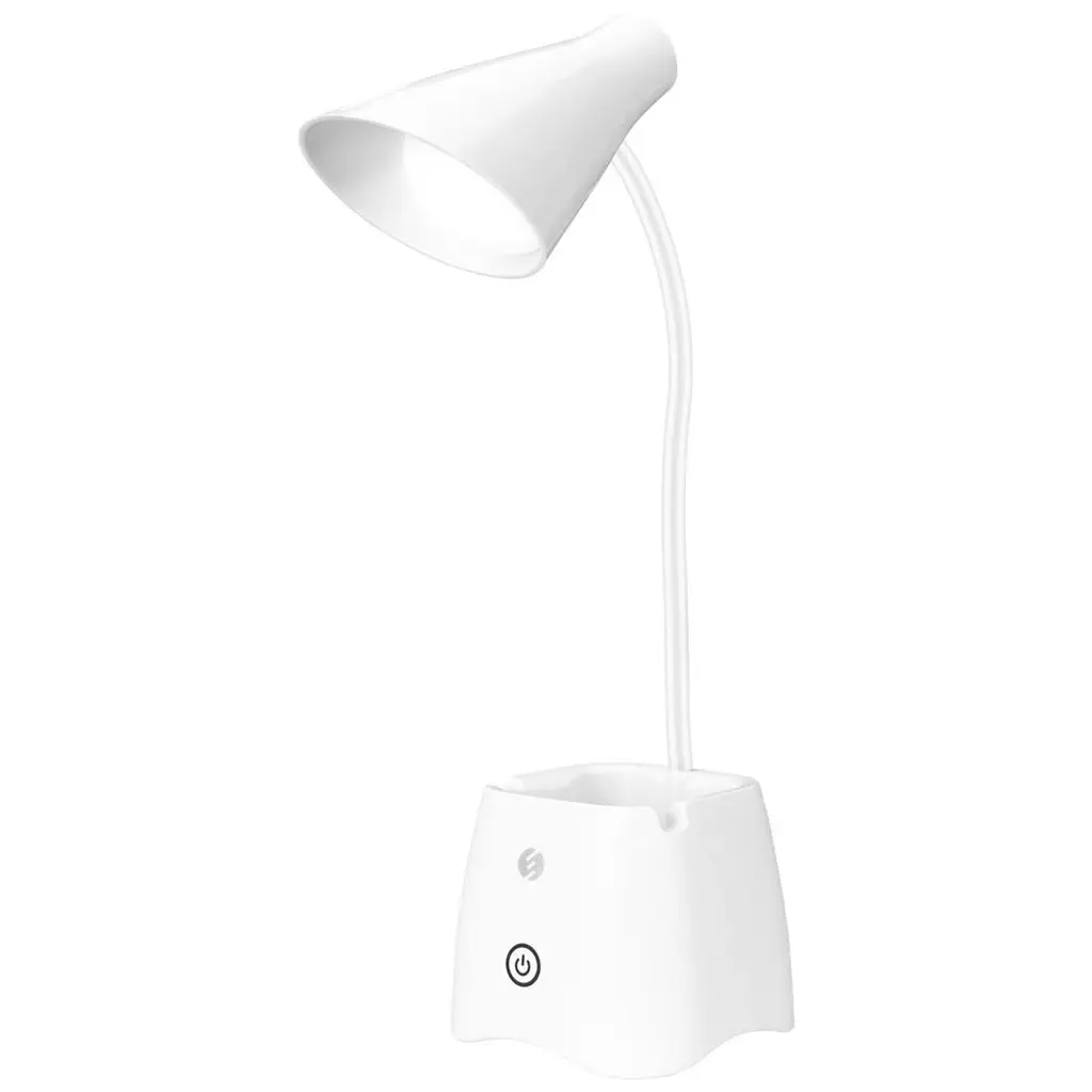 S-link SL-M9002 Usb Destekli Paslanmaz Çelik Beyaz Masa Üstü 12 SMD Ledli Okuma Lambası
