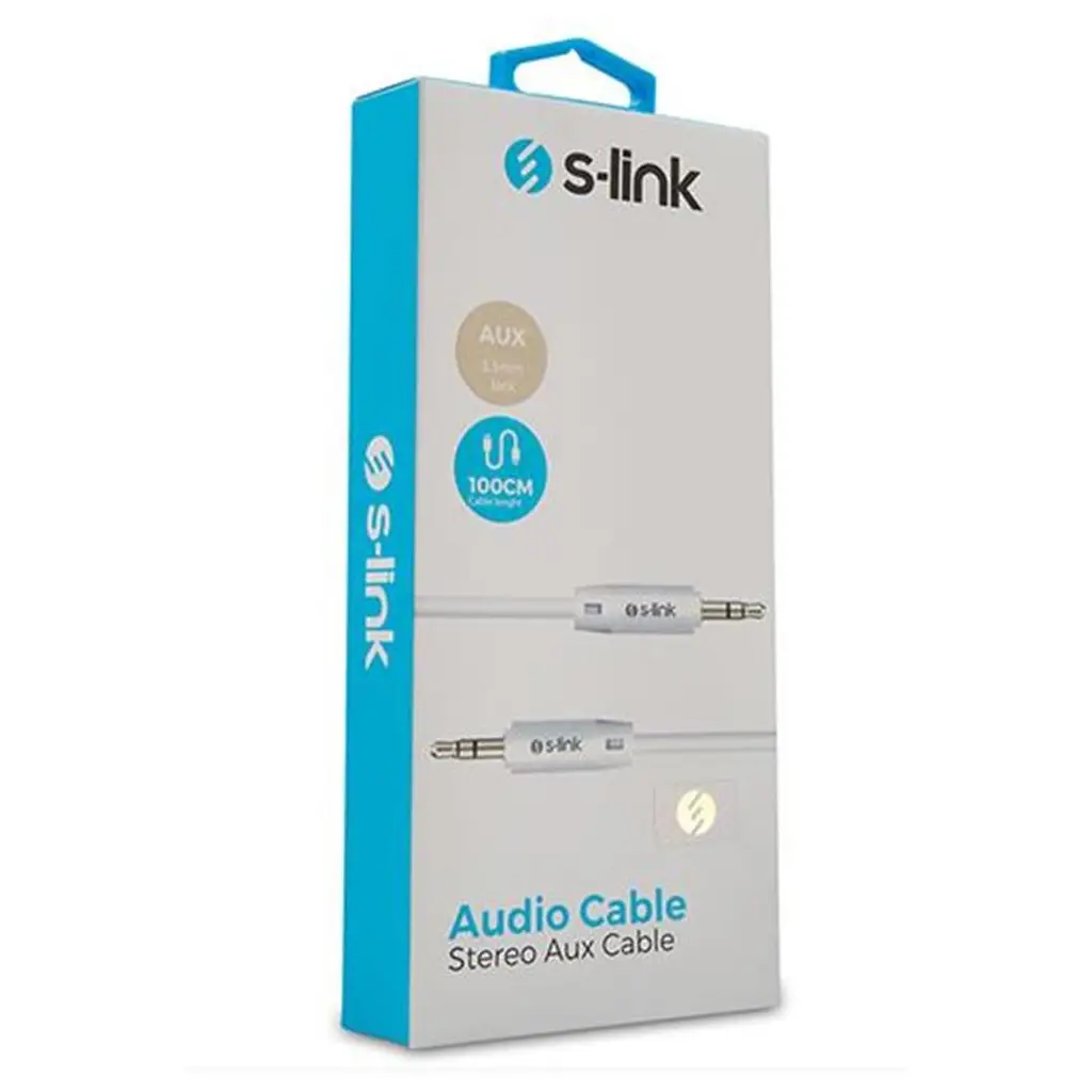 S-link SL-SP70 1m Beyaz 3.5mm Stereo Ses Kablosu