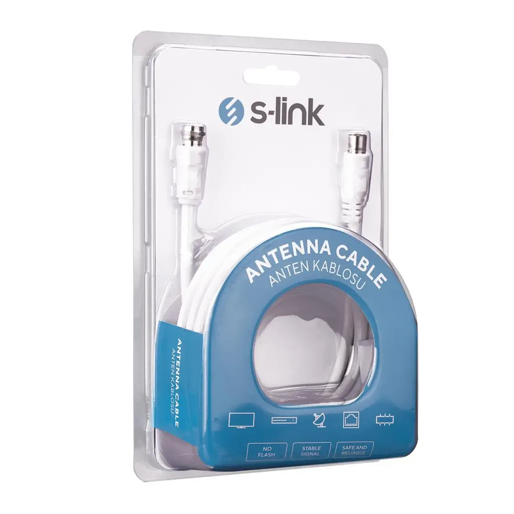 S-link SLX-843 3m TV 9.5M To RG6 F-M Anten Kablosu