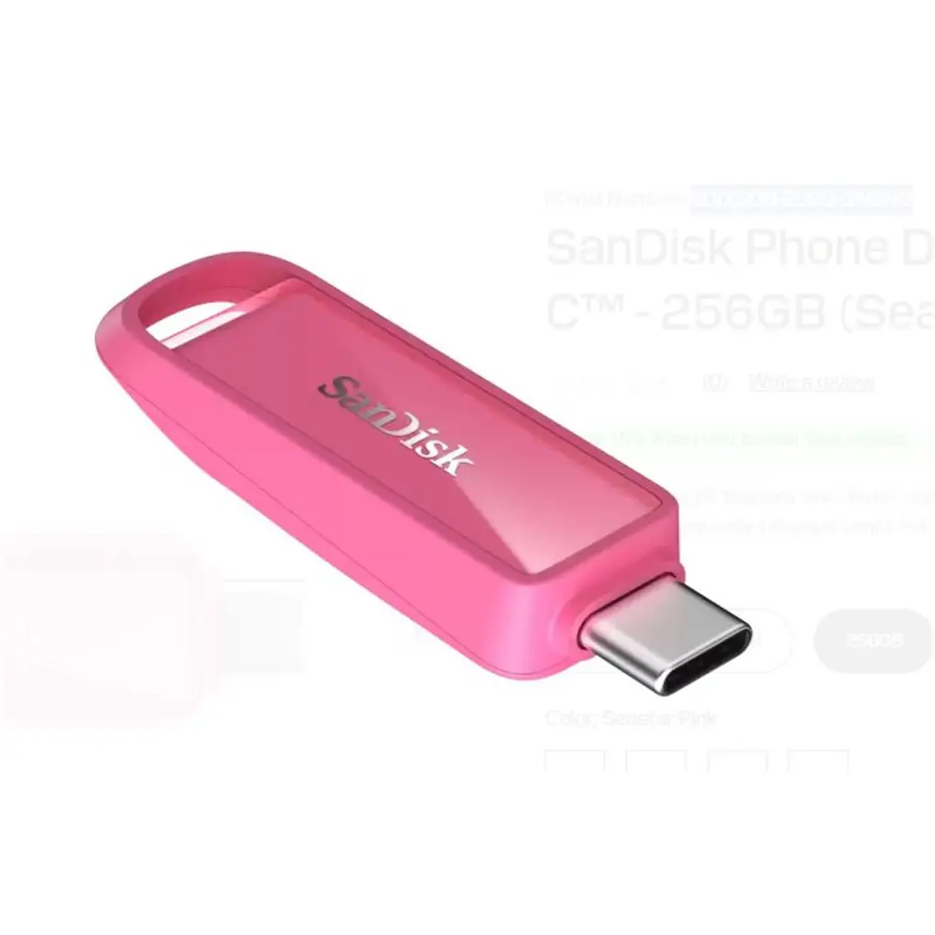 Sandisk SDIXS0N-256G-GN6NG 256GB Phone Drive with USB-C-128GB (Seastar Pink) Flash Bellek