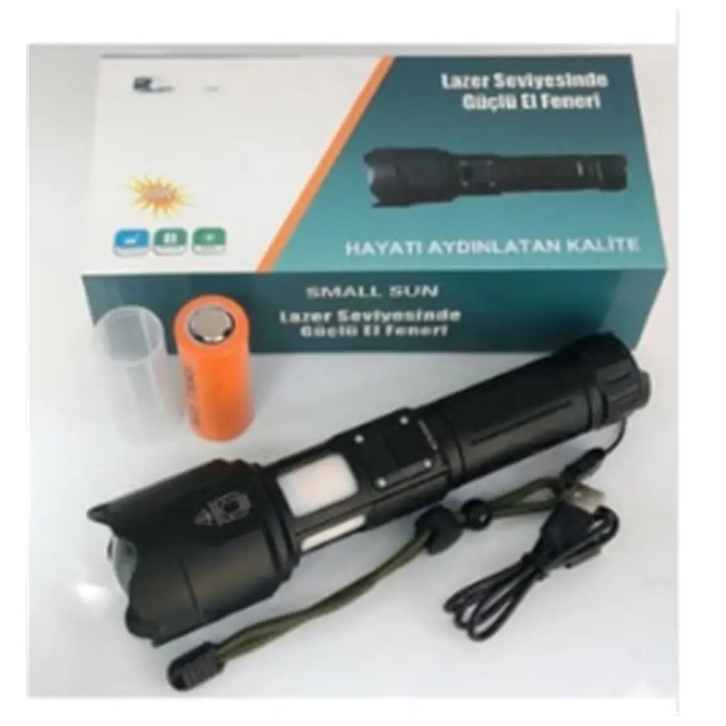 Small Sun SM-316 Metal Fener 50w Şarjlı Led Gösterge 5000Mah (25560 3 7v Lı-on Pil)