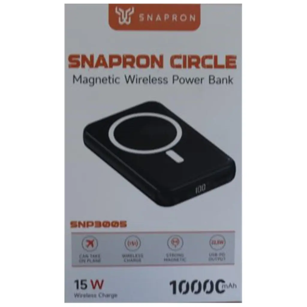 Snapron SNP-3005 10.000 mah Kablosuz Hızlı Şarj Magsafe Powerbank LED Ekranlı Çoklu Girişli