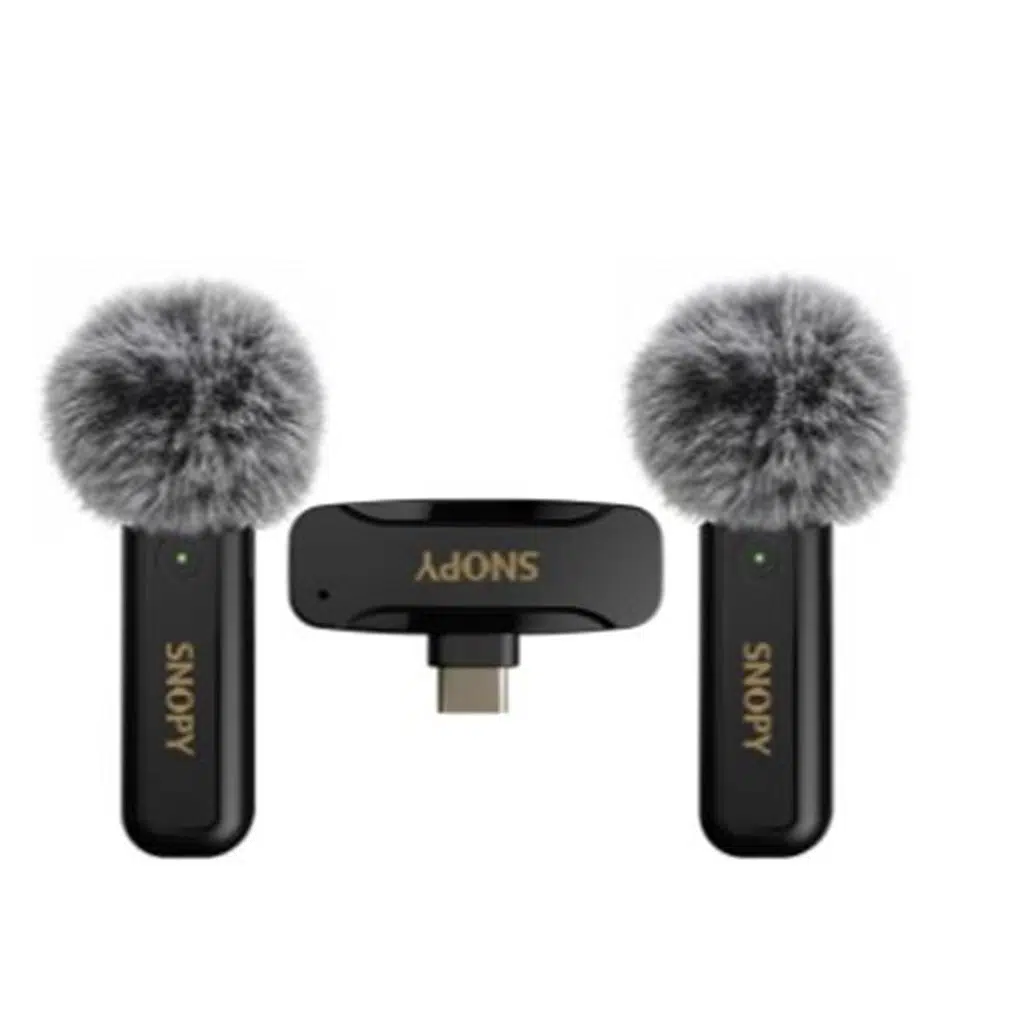 Snopy SN-MW80 Siyah 2 Mikrofonlu Kablosuz Type-c Yaka Mikrofonu