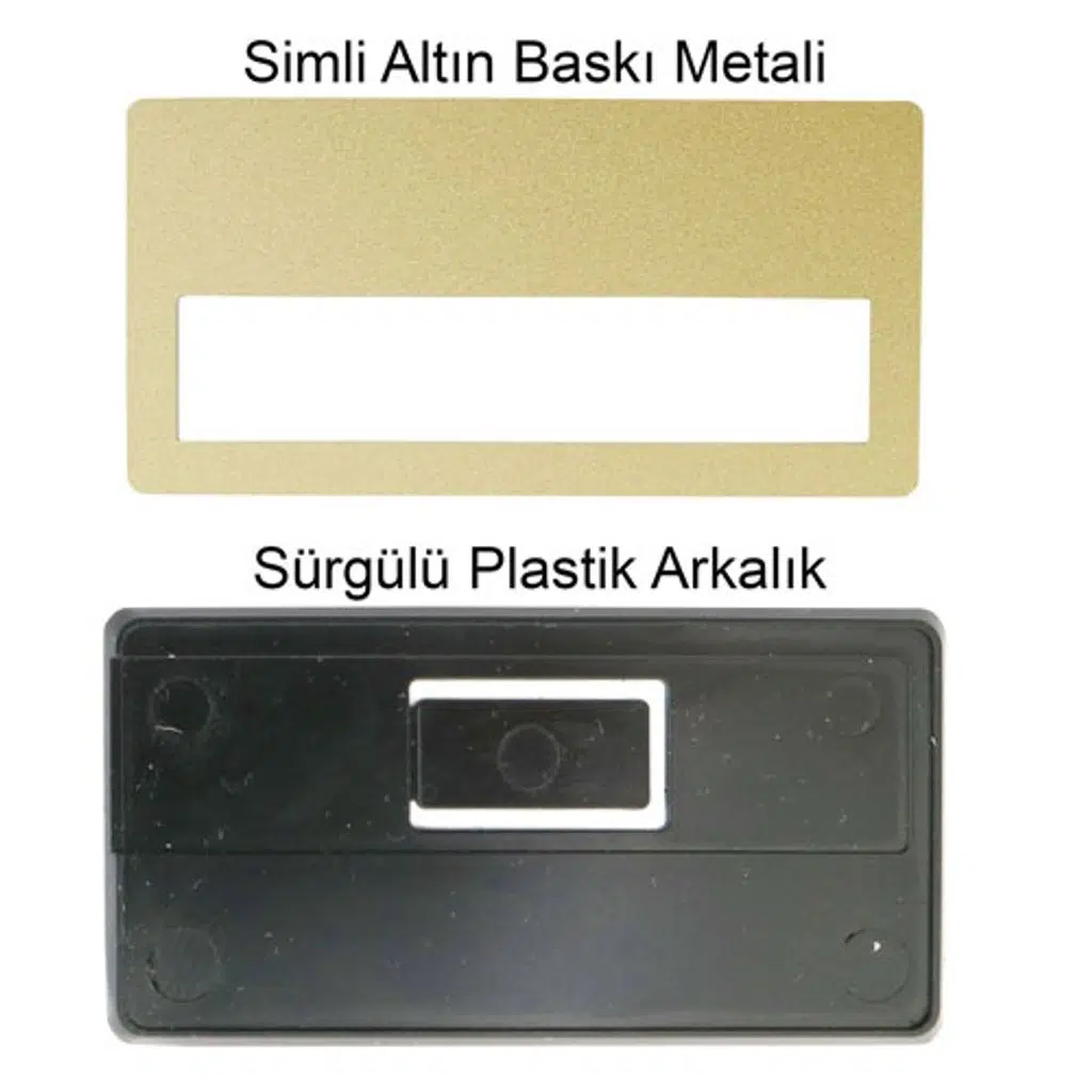 SPX Logi Sürgülü Metal Yaka İsimliği (simli altın)
