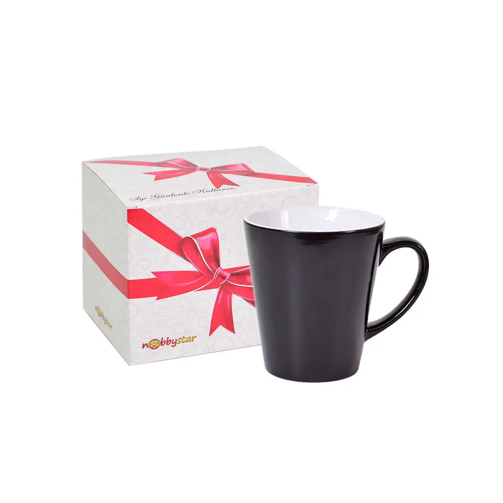 Süblimasyon 12oz Sihirli Konik Siyah Kupa - Kutulu