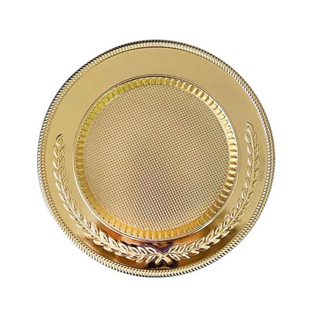 Sublimasyon 25 cm Altın Metal Tabak - Başak