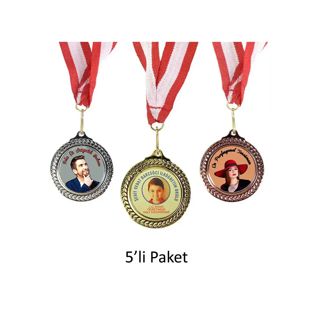 Süblimasyon 6,3cm. Klasik Madalyon - 5'li Paket