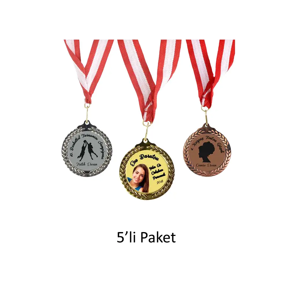 Süblimasyon 7,3cm Zeytindalı Madalyon - 5'li Paket