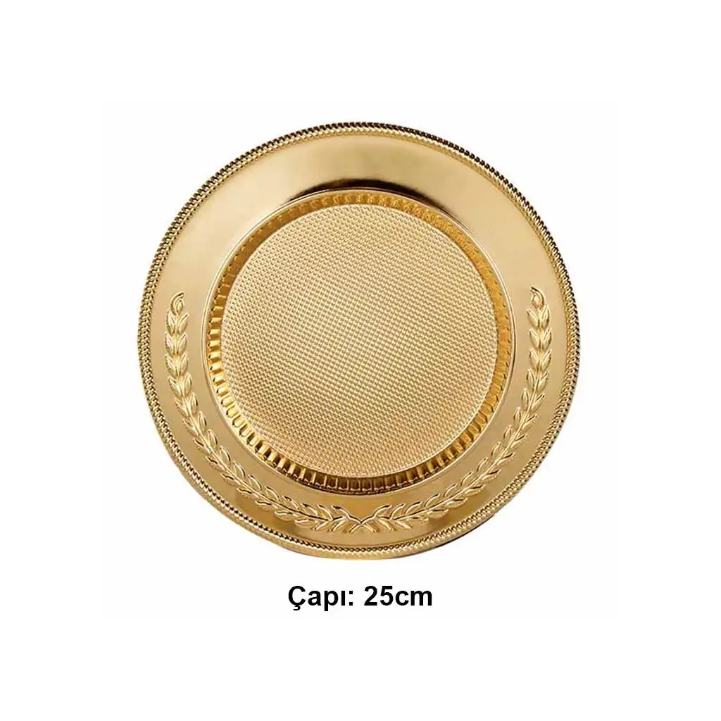 Süblimasyon Altın Metal Plaket Tabak Başak Desenli Supla - 25cm