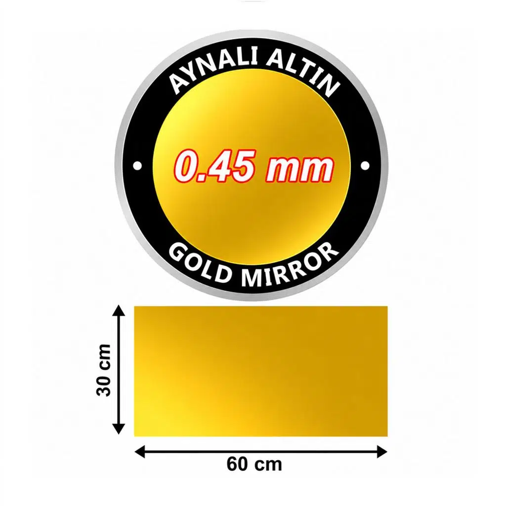 Sublimasyon Aynalı Altın Metal 30x60 cm - 0,45 mm
