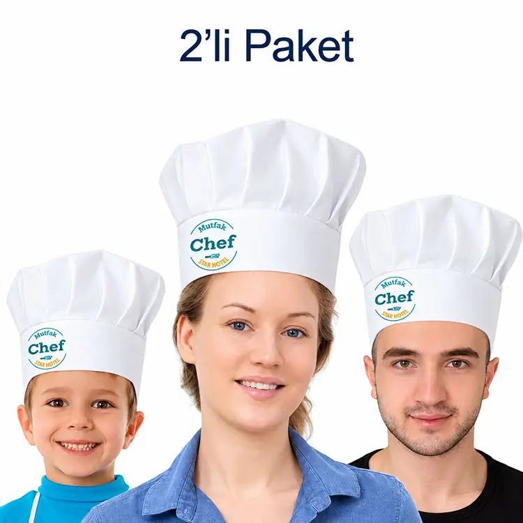 Süblimasyon Beyaz Aşçı Şapkası