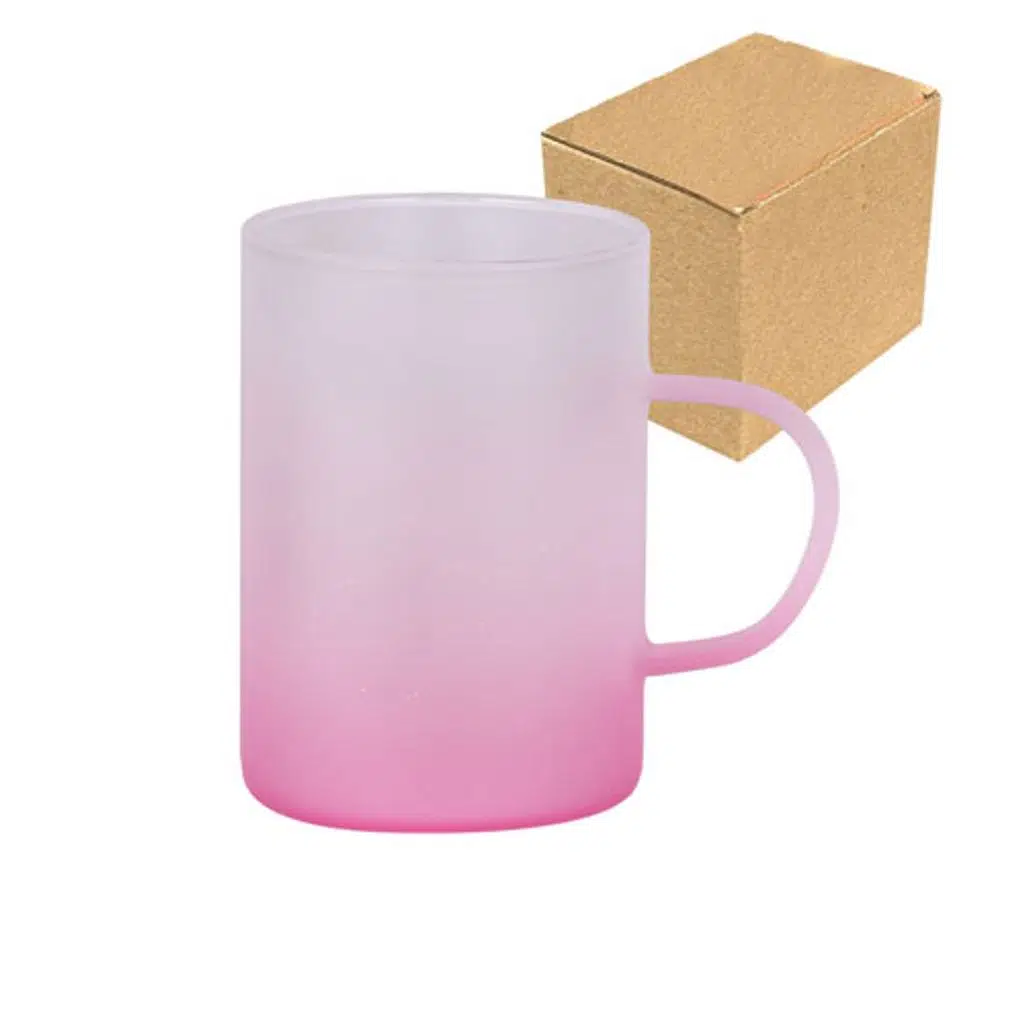 Sublimasyon Buzlu Pembe Çay Fincanı - Kutulu