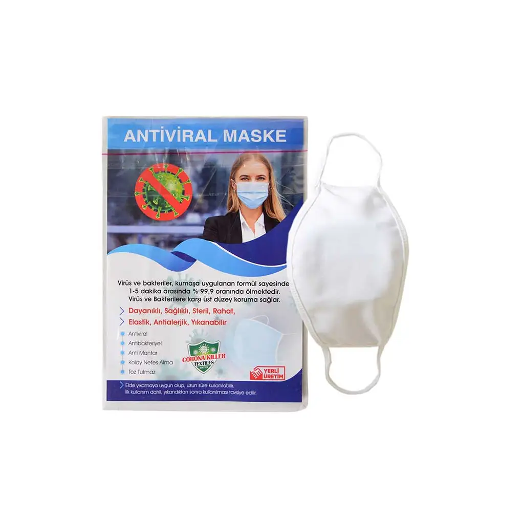 Sublimasyon Çocuk Beyaz Biyeli Maske+Broşür+Poşet