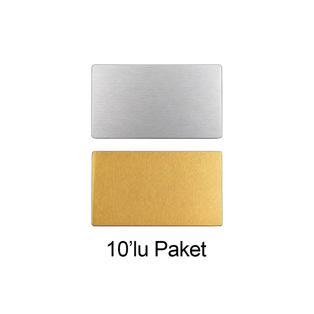 Süblimasyon Dikdörtgen Metal Yaka Kartı İsimliği - 10'lu Paket