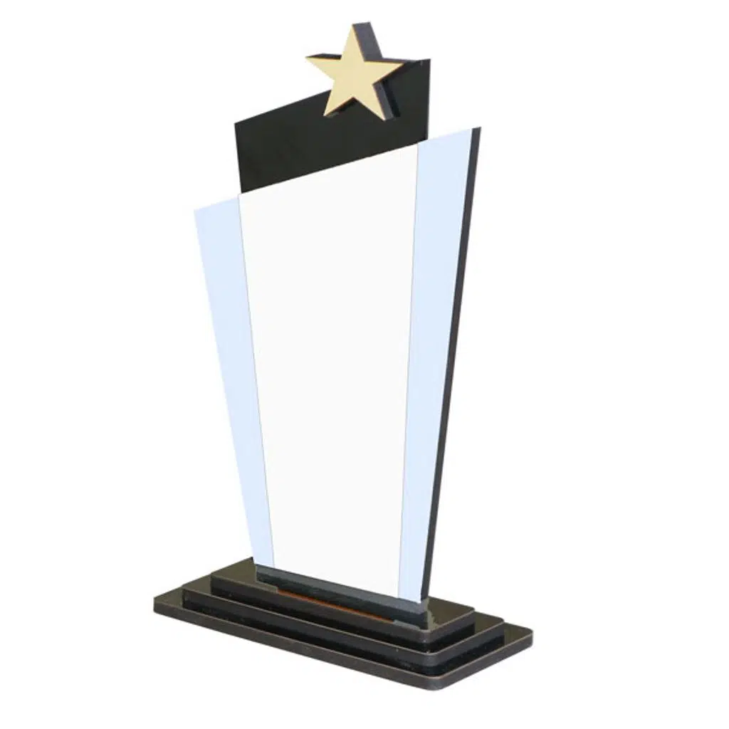 Sublimasyon Gümüş Lüks Metal Baskılı Siyah Ahşap Plaket - Beyaz Metalli