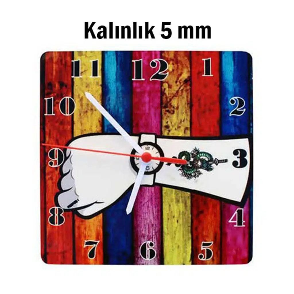 Sublimasyon HDF Kare Saat 19x19 cm