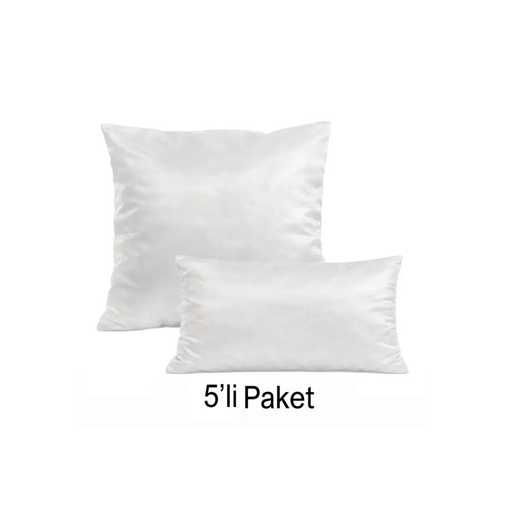 Süblimasyon Kare ve Dikdörtgen Saten Yastık Kılıfları - 5'li Paket