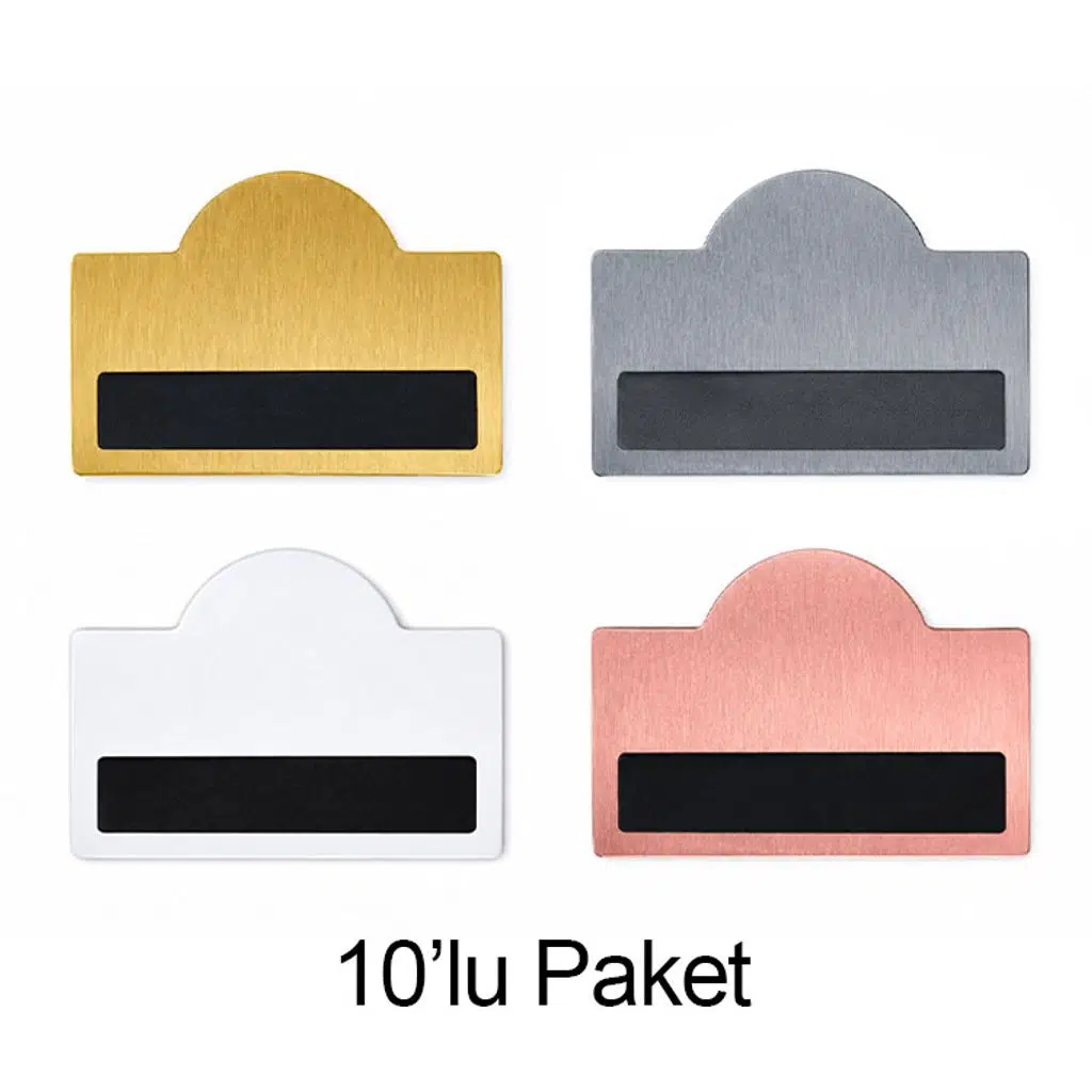 Süblimasyon Kubbeli Metal Yaka İsimliği - 10'lu Paket