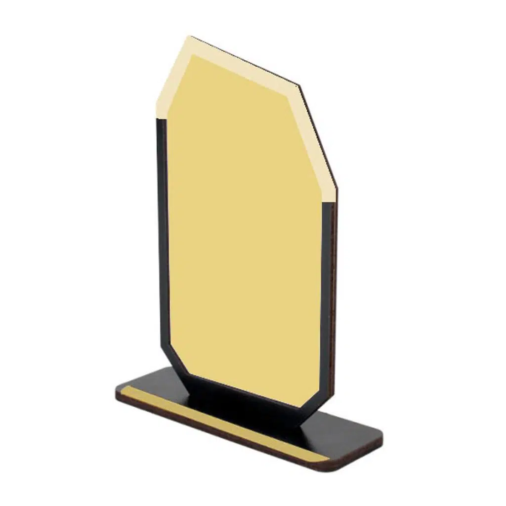 Sublimasyon Metal Baskılı Siyah Ahşap Plaket - Altın Metalli