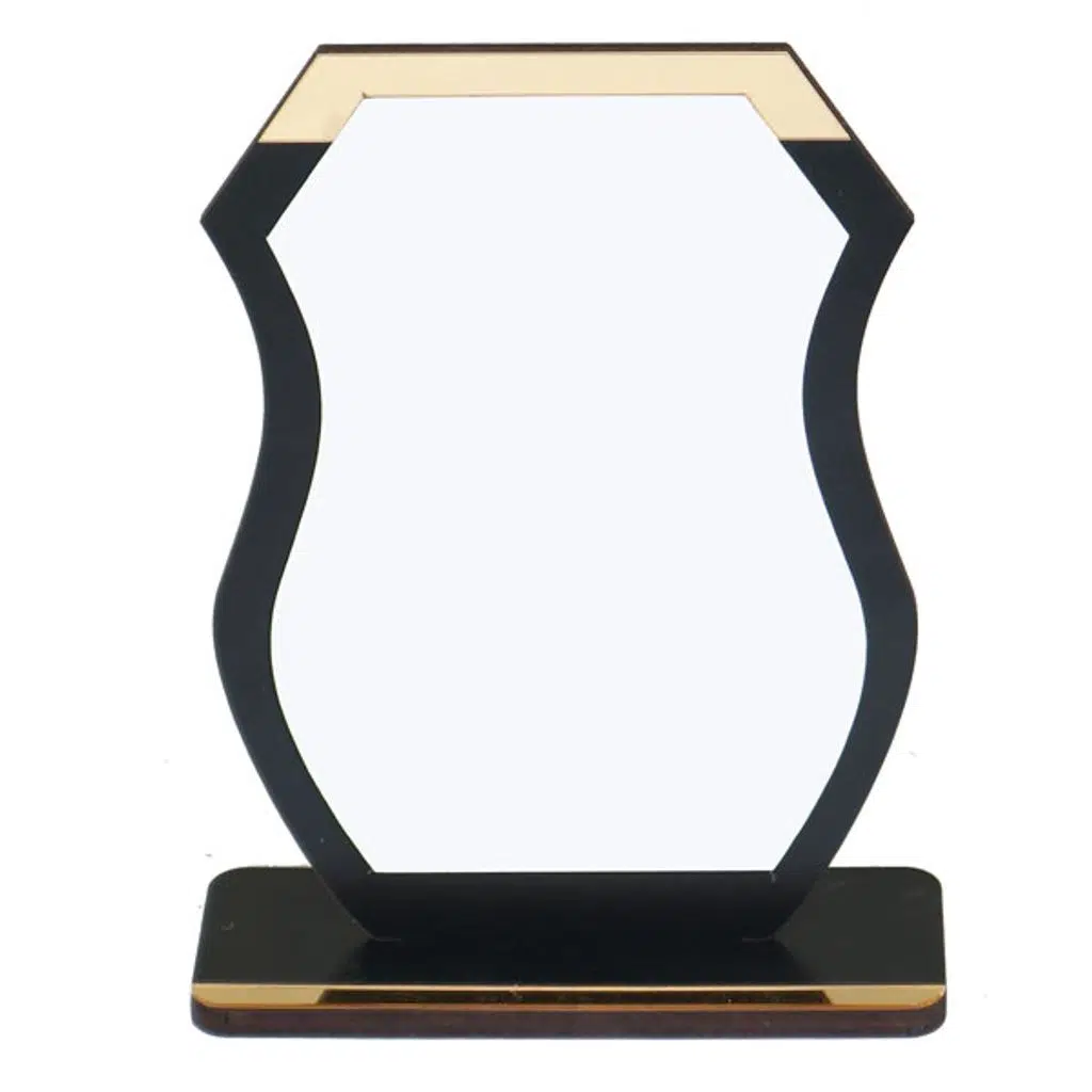 Sublimasyon Metal Baskılı Siyah Ahşap Plaket - Beyaz Metalli