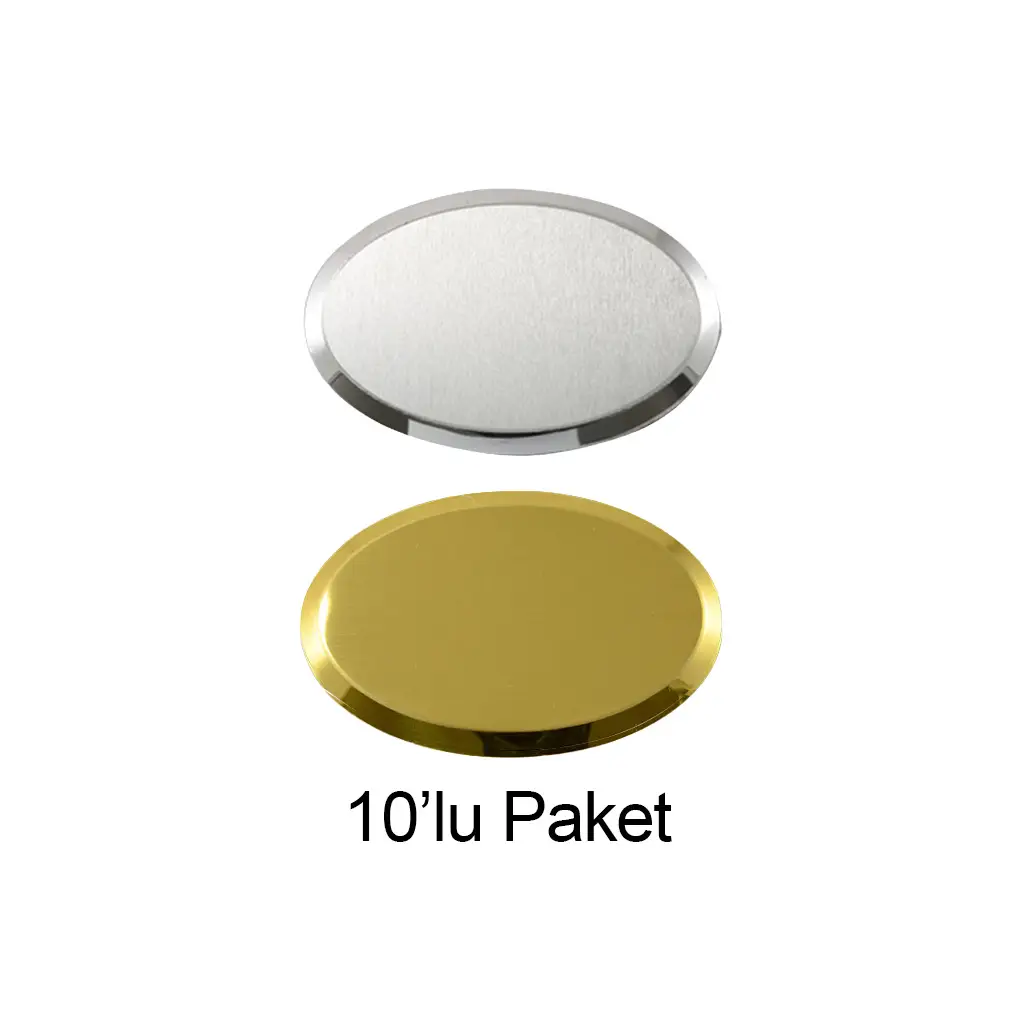 Süblimasyon Oval Metal Yaka İsimliği - 10'lu Paket