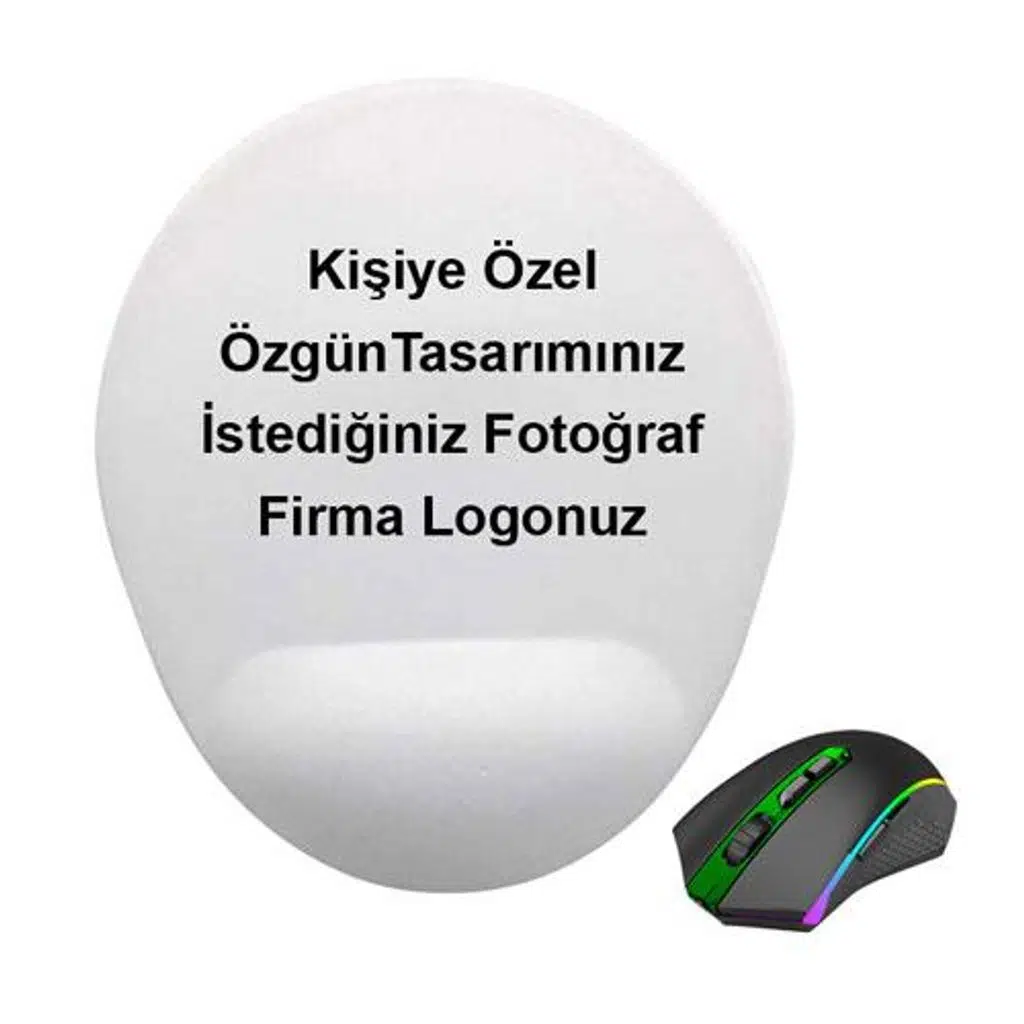 Sublimasyon Oval Mouse Pad - Bilek Destekli