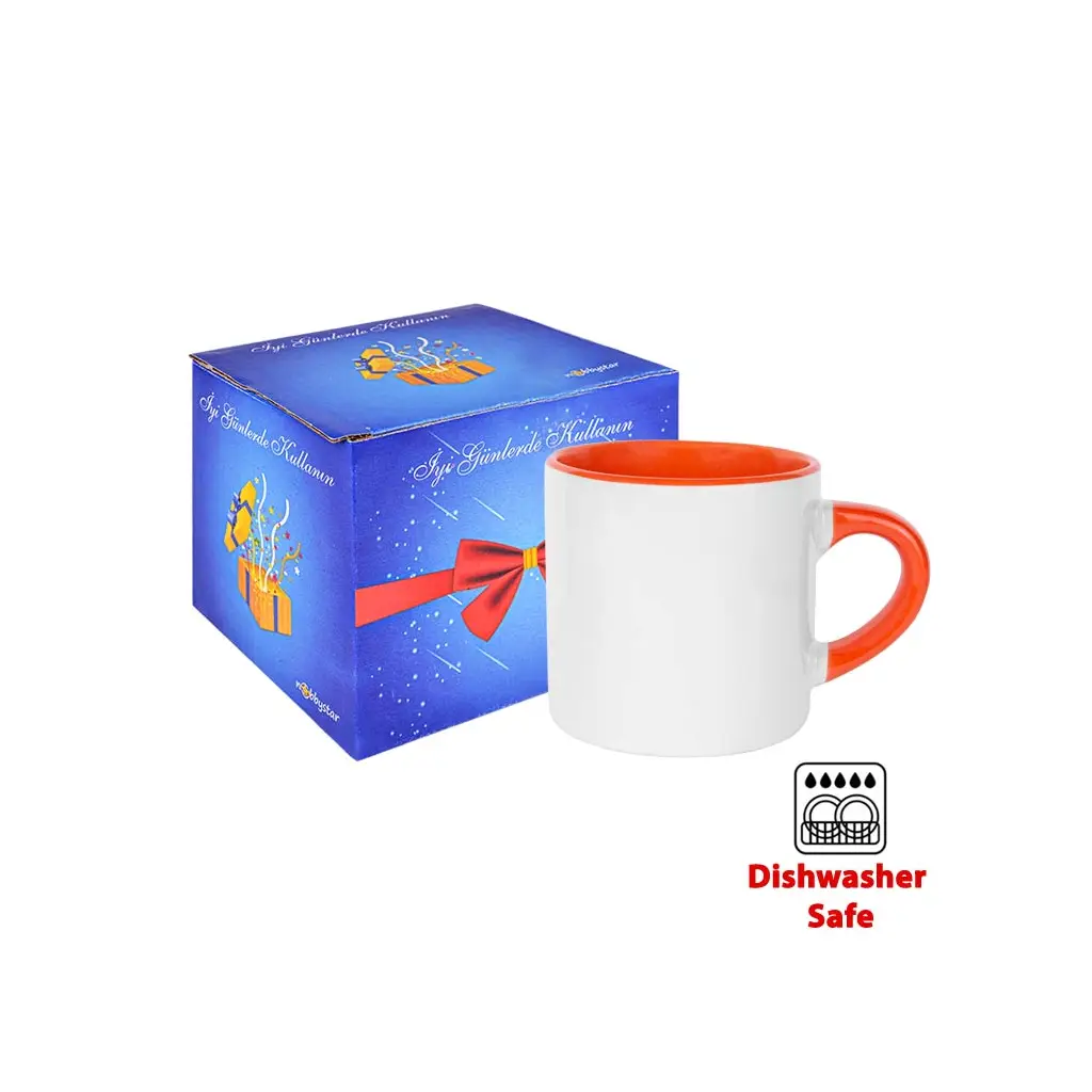 Süblimasyon Porselen Turuncu Nescafe Fincanı - Kutulu