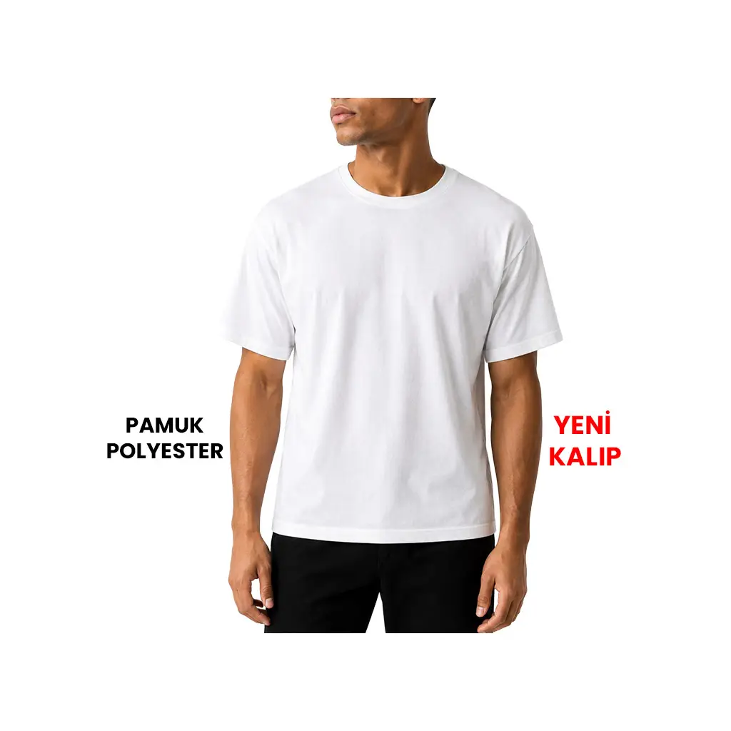 Süblimasyon Regular Pamuk-Polyester Beyaz Tişört