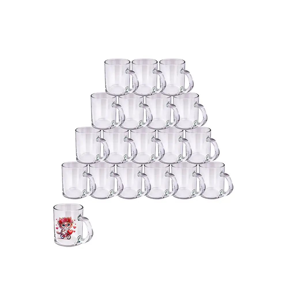 Süblimasyon Şeffaf Cam Kupa Bardak