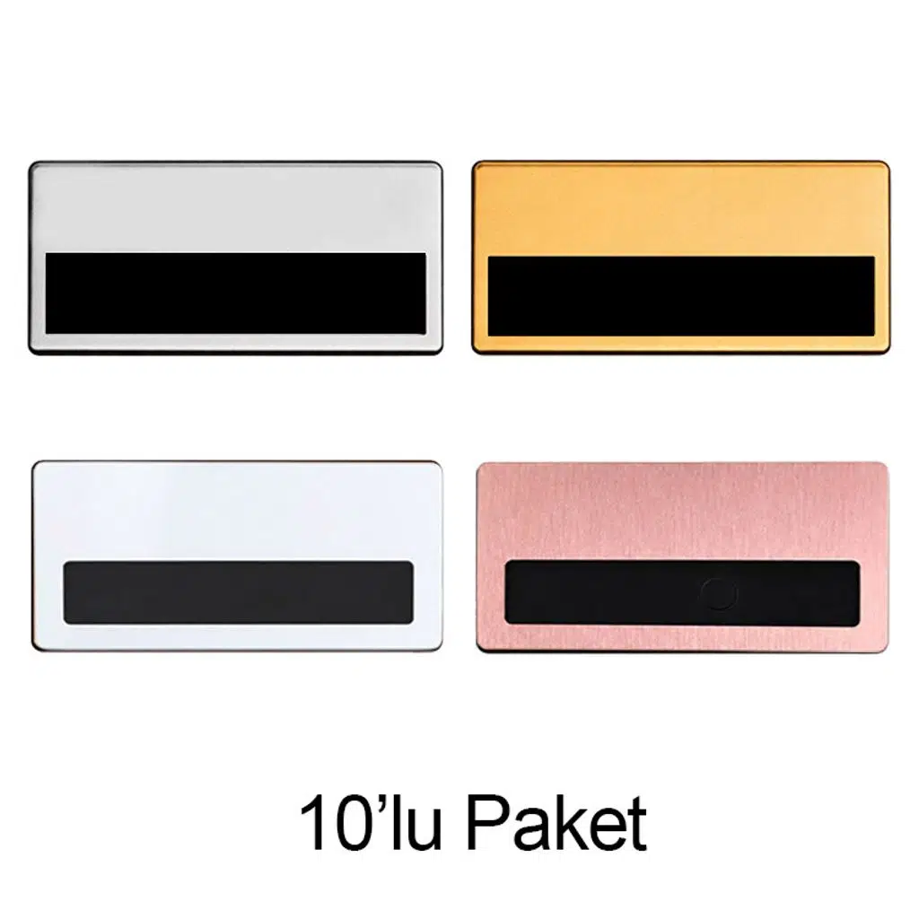 Süblimasyon Metal Yaka Kartı İsimliği - 10'lu Paket