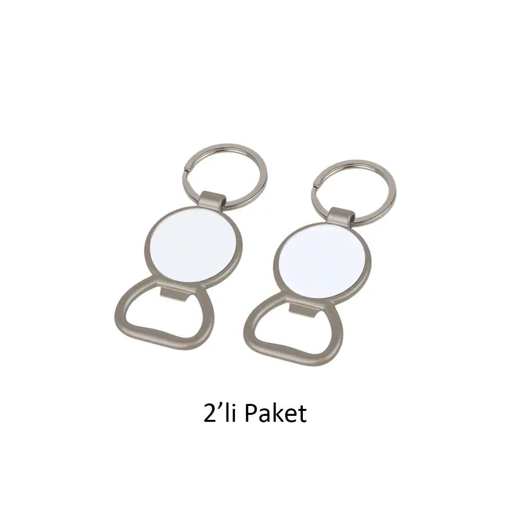 Süblimasyon Tek Taraflı Mat Metal Açacaklı Anahtarlık - 2'li Paket
