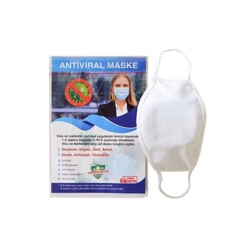 Sublimasyon Yetişkin Beyaz Biyeli Maske+Broşür+Poşet