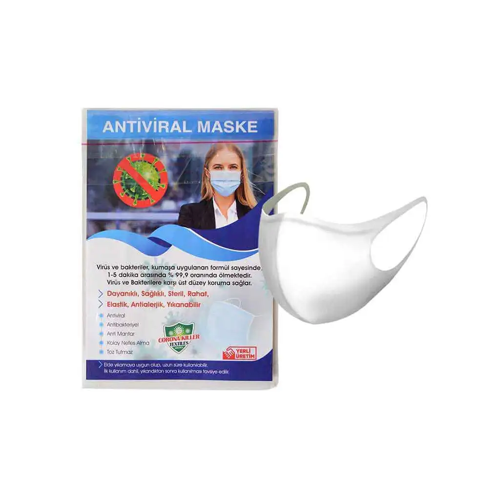 Sublimasyon Yetişkin Lazer Kesim Maske+Broşür+Poşet
