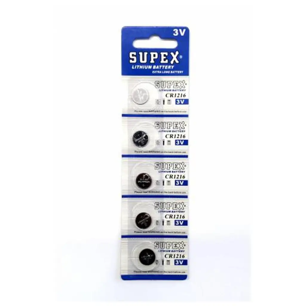 Supex CR1216-C5 3V Lityum Düğme Pil 5'li Paket