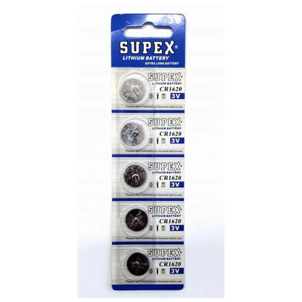 Supex CR1620-C5 3V Lityum Düğme Pil 5'li Paket